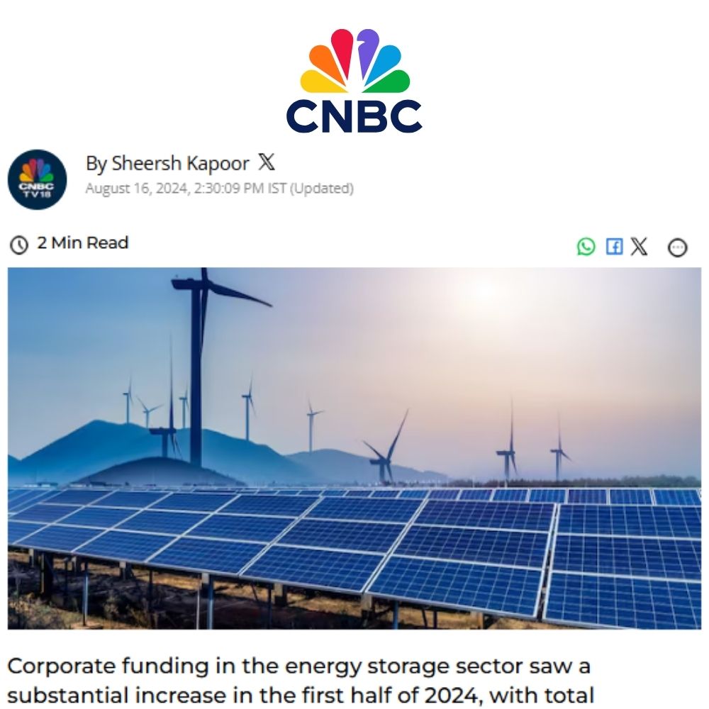 Global corporate investments in energy storage surge by 117% in First Half of 2024