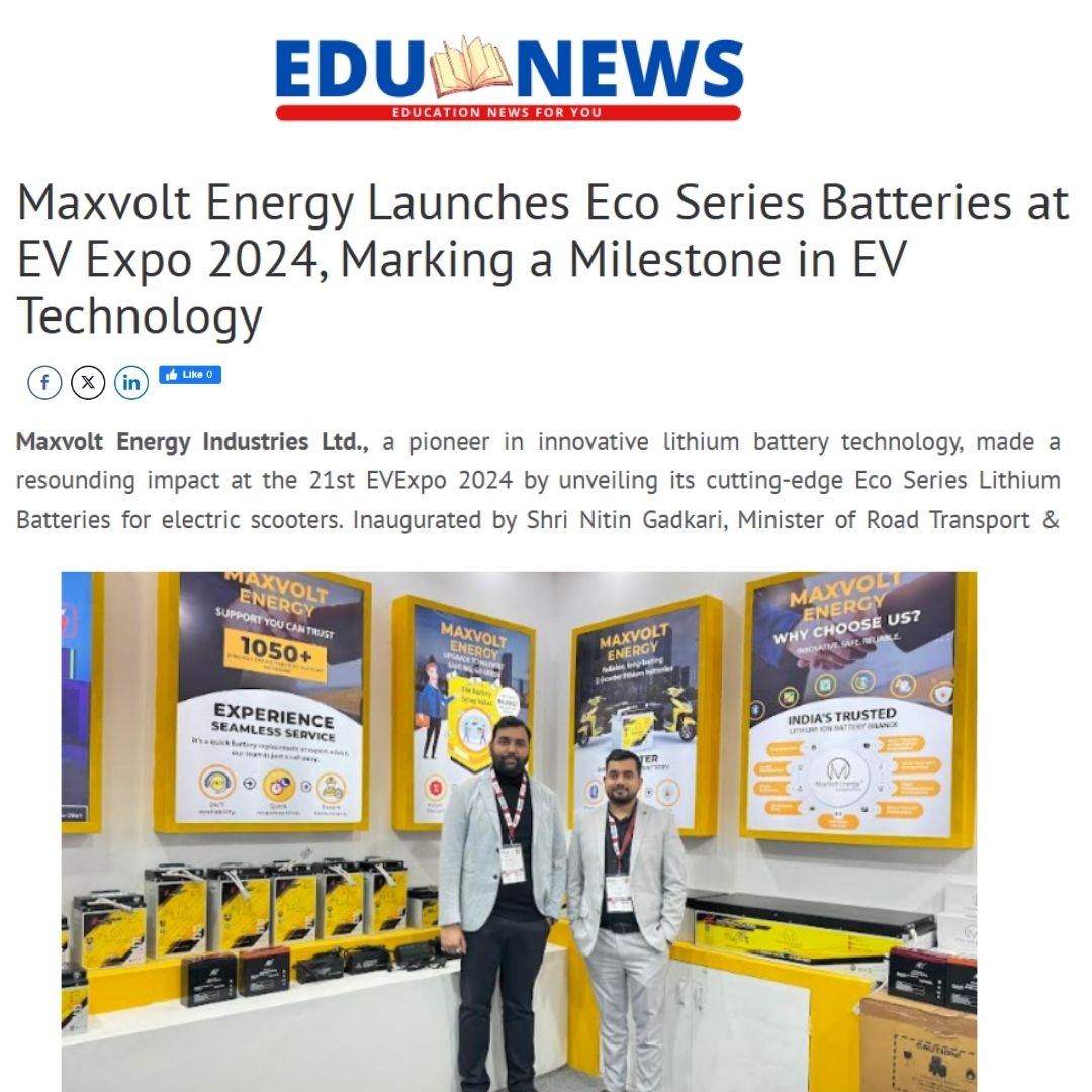 Maxvolt Energy Debuts Eco Series Batteries at EV Expo 2024 to Drive E-Mobility Innovation