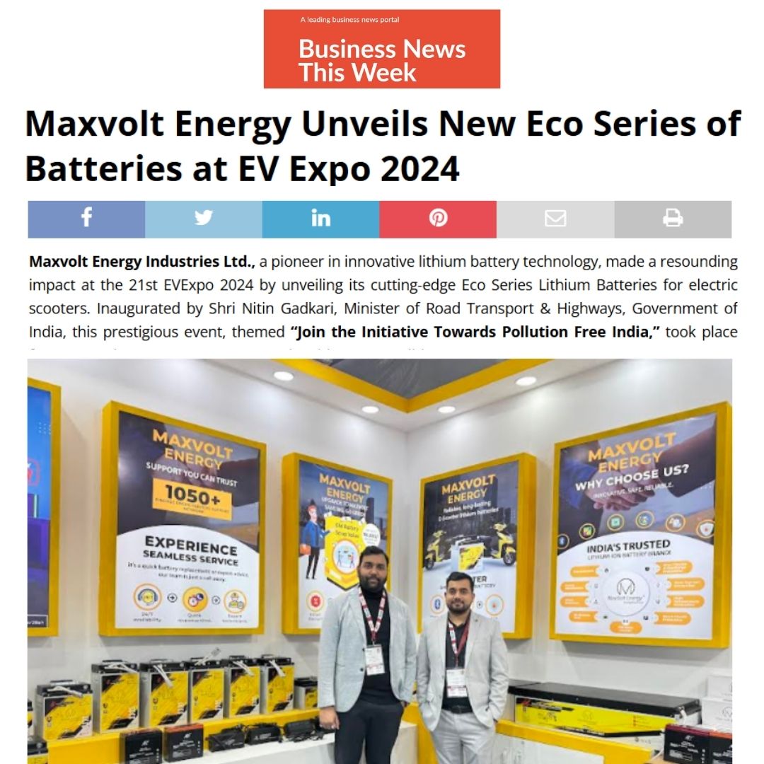 Maxvolt Energy Introduces Advanced Eco Series Batteries at EV Expo 2024