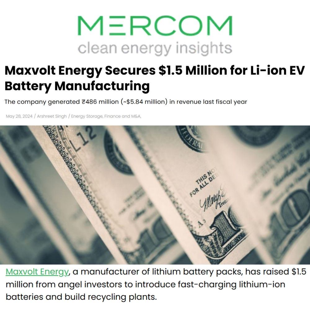 Maxvolt Energy Secures $1.5M for Fast-Charging Batteries & Recycling