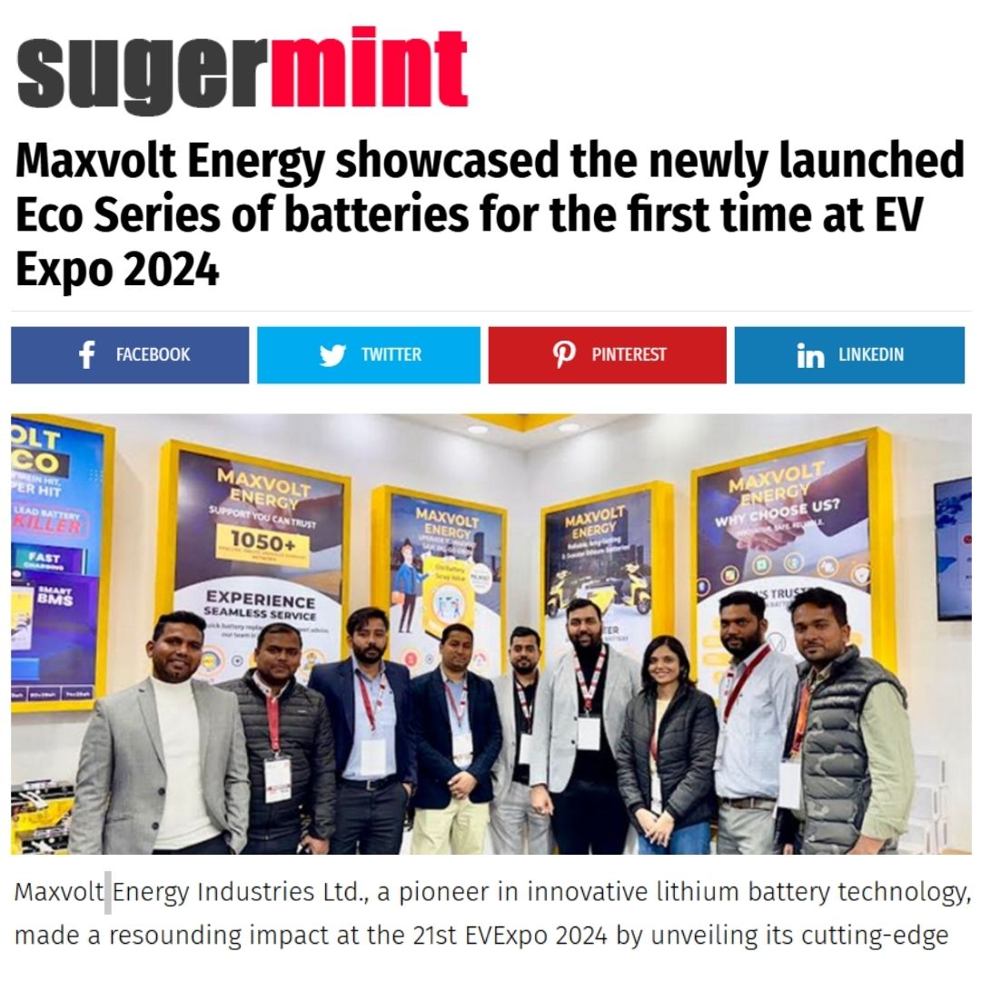 Maxvolt Energy Unveils Eco Series Batteries at EV Expo 2024