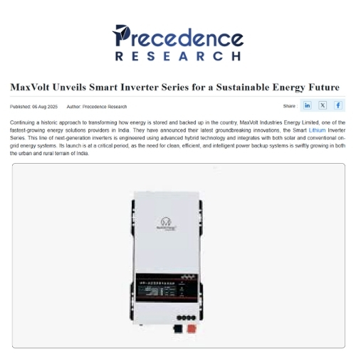 MaxVolt Energy Unveils Next-Generation Smart Lithium Inverter Series for India’s Evolving Power Needs