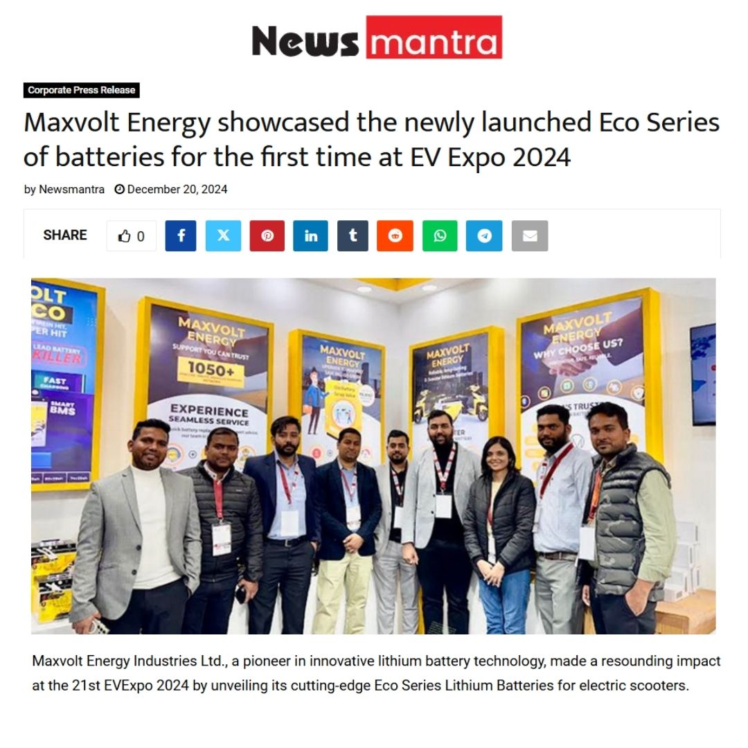 Maxvolt Unveils Eco Series Batteries at EV Expo 2024