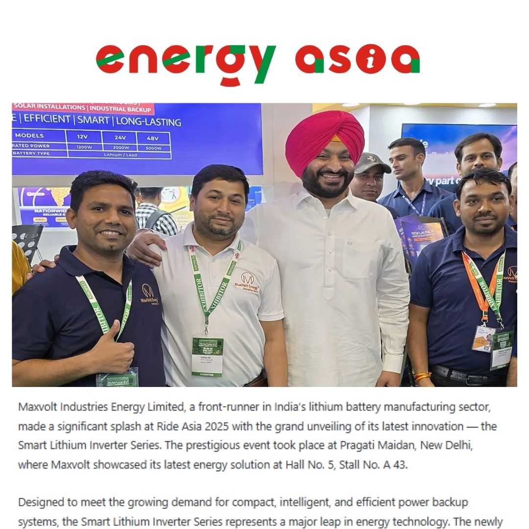 Minister Ravneet Singh Bittu Applauds Maxvolt’s Smart Lithium Inverter Launch at Ride Asia 2025